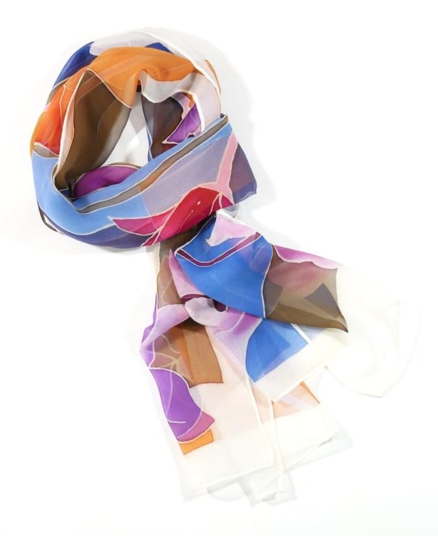 The purpose of this image is to allow people to see the design of the silk neck scarf effectively