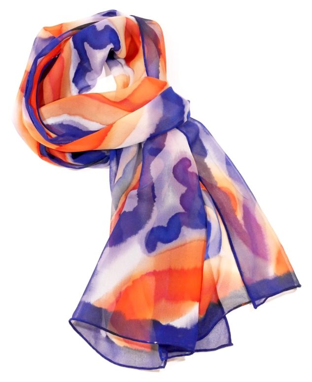 The purpose of this image is to allow people to see the design of the silk neck scarf effectively