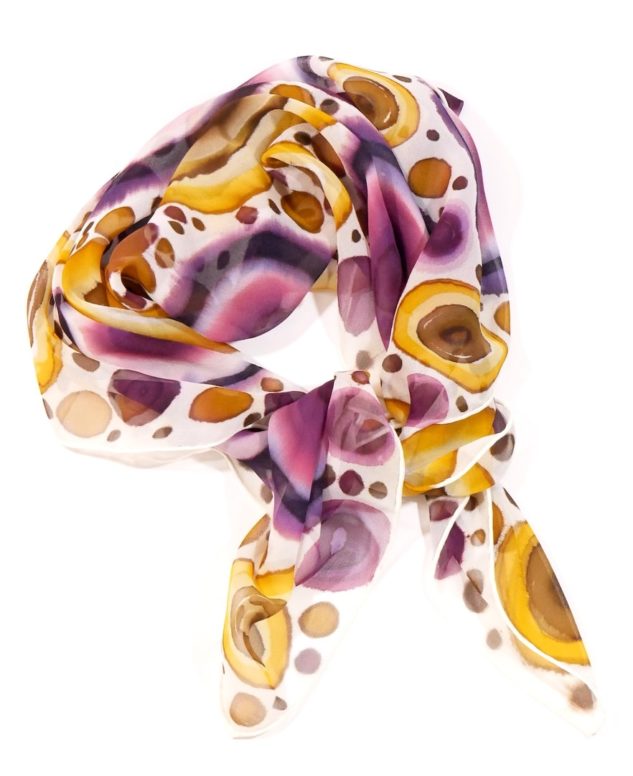 The purpose of this image is to allow people to see the design of the silk neck scarf effectively