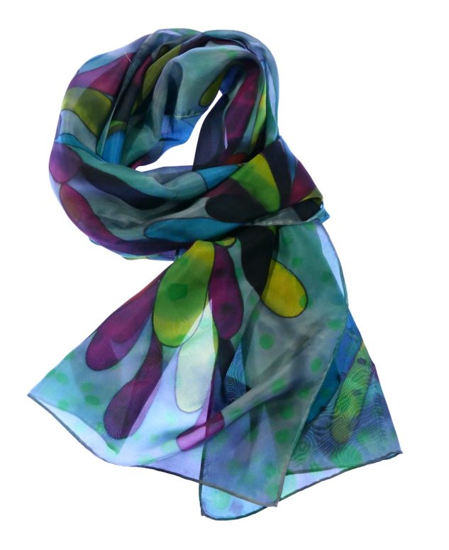 The purpose of this image is to allow people to see the design of the silk neck scarf effectively