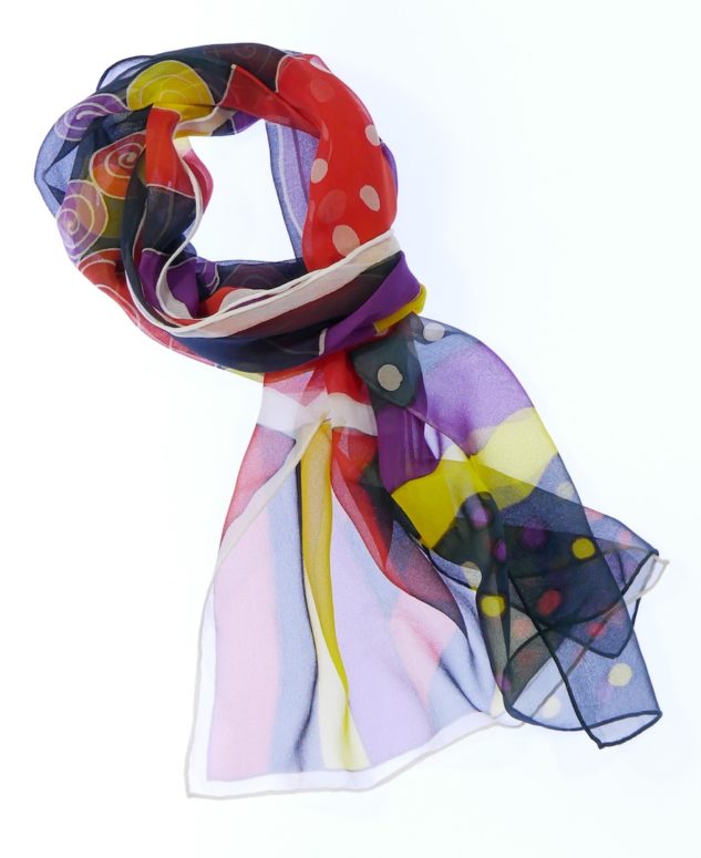 The purpose of this image is to allow people to see the design of the silk neck scarf effectively