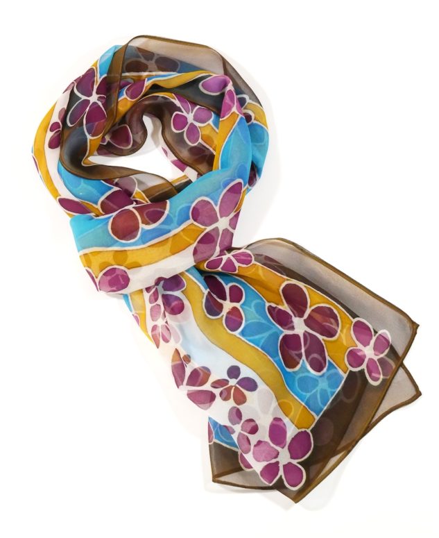 The purpose of this image is to allow people to see the design of the silk neck scarf effectively